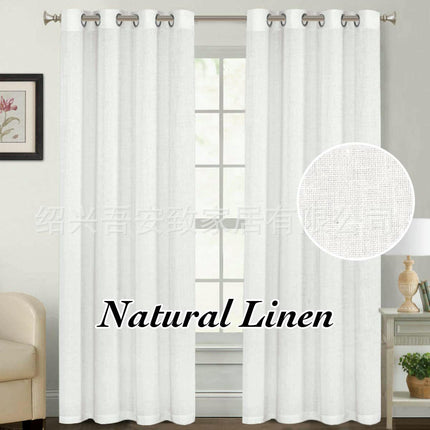 Linen Textured Blackout Curtains for Bedroom Curtain, 2 Panels Grommet Tops