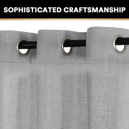Linen Textured Blackout Curtains for Bedroom Curtain, 2 Panels Grommet Tops