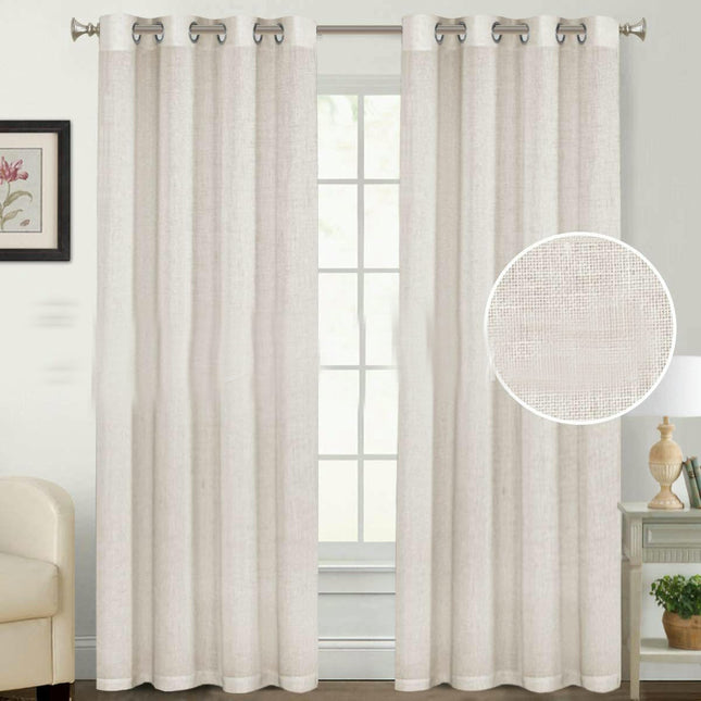 Linen Textured Blackout Curtains for Bedroom Curtain, 2 Panels Grommet Tops