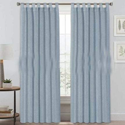 2 Panels Semi Sheer Window Linen Blackout Curtains for Living Room Suspender