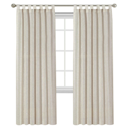 2 Panels Semi Sheer Window Linen Blackout Curtains for Living Room Suspender