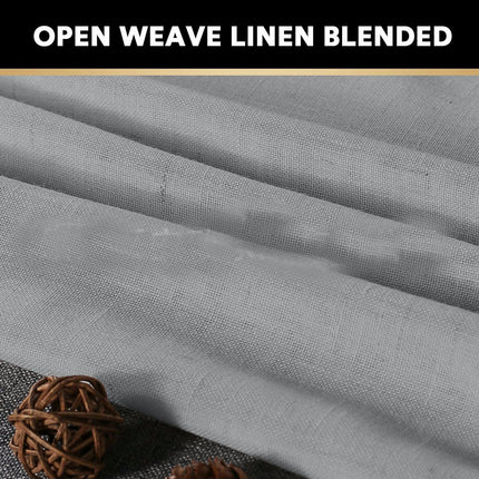 2 Panels Semi Sheer Window Linen Blackout Curtains for Living Room Suspender