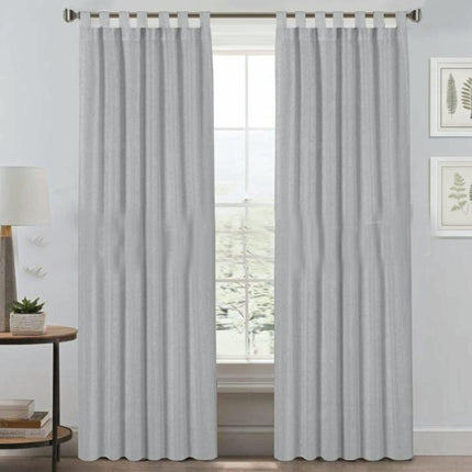 2 Panels Semi Sheer Window Linen Blackout Curtains for Living Room Suspender
