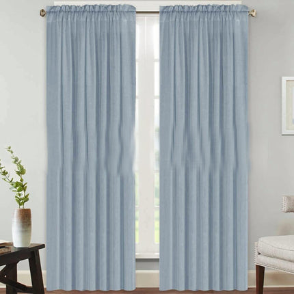2 Panels Linen Curtains for Farmhouse/Bedroom/Living Room  Rod Pocket