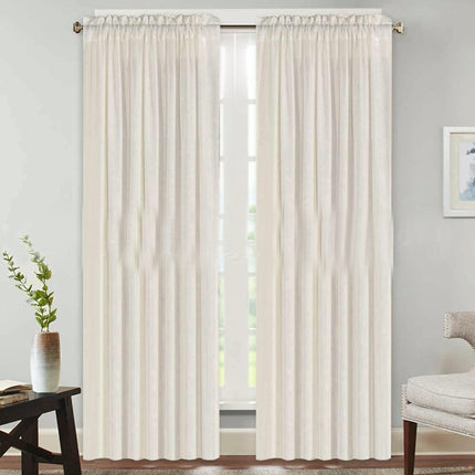 2 Panels Linen Curtains for Farmhouse/Bedroom/Living Room  Rod Pocket