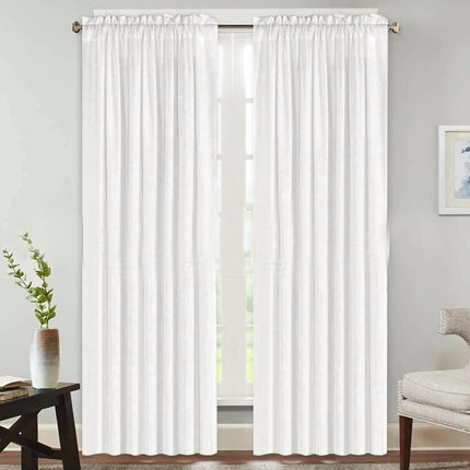 2 Panels Linen Curtains for Farmhouse/Bedroom/Living Room  Rod Pocket