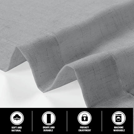 2 Panels Linen Curtains for Farmhouse/Bedroom/Living Room  Rod Pocket