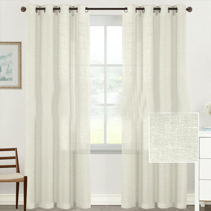 2 Panels Linen Blackout Curtains for Bedroom/Living Room Curtains Grommet Tops