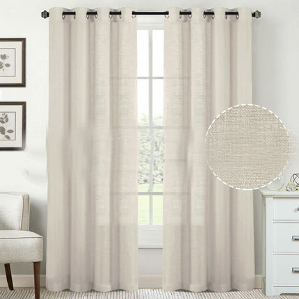 2 Panels Linen Blackout Curtains for Bedroom/Living Room Curtains Grommet Tops