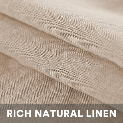 2 Panels Linen Blackout Curtains for Bedroom/Living Room Curtains Grommet Tops
