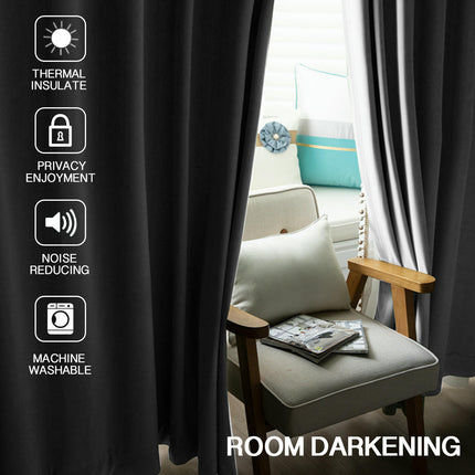 2 Panels Velvet  Blackout Curtains Thermal Insulated Blackout Drapes Rod Pocket