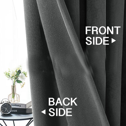 2 Panels Velvet  Blackout Curtains Thermal Insulated Blackout Drapes Rod Pocket