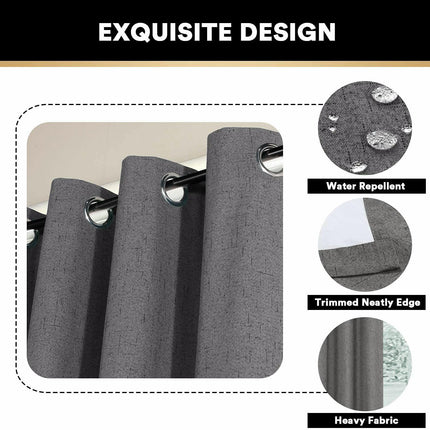 2 Panels Curtains 100% Blackout Thermal Drapes Privacy Protection Grommet Tops