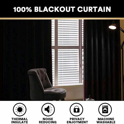 2 Panels Curtains 100% Blackout Thermal Drapes Privacy Protection Grommet Tops