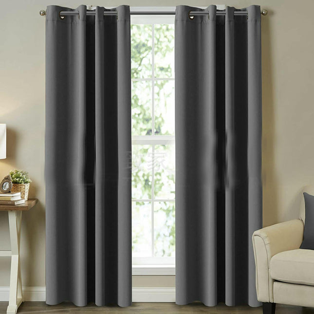 2 Panels Simple Room Darkening Curtains for Bedroom Blackout Drapes Grommet Tops