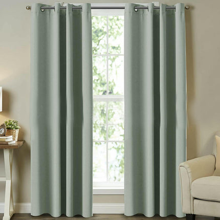 2 Panels Simple Room Darkening Curtains for Bedroom Blackout Drapes Grommet Tops 1