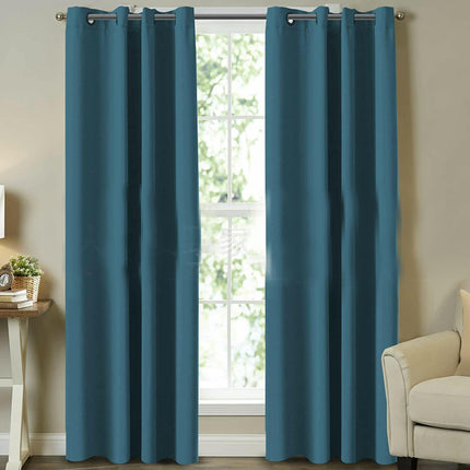 2 Panels Simple Room Darkening Curtains for Bedroom Blackout Drapes Grommet Tops
