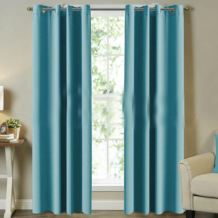2 Panels Simple Room Darkening Curtains for Bedroom Blackout Drapes Grommet Tops