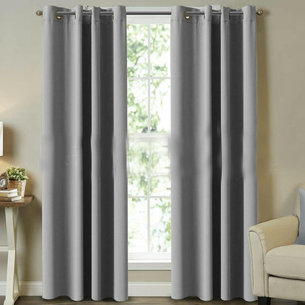 2 Panels Simple Room Darkening Curtains for Bedroom Blackout Drapes Grommet Tops