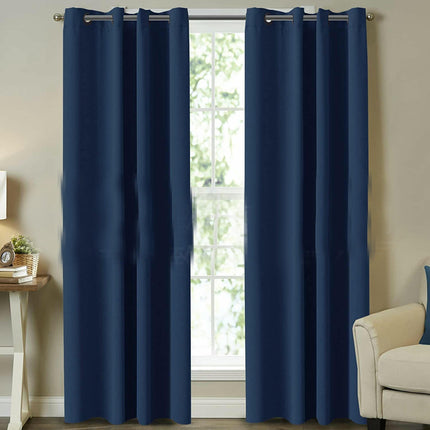 2 Panels Simple Room Darkening Curtains for Bedroom Blackout Drapes Grommet Tops