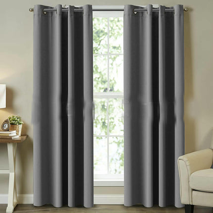 2 Panels Simple Room Darkening Curtains for Bedroom Blackout Drapes Grommet Tops