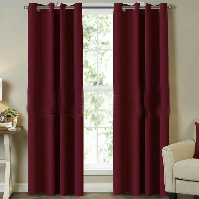 2 Panels Simple Room Darkening Curtains for Bedroom Blackout Drapes Grommet Tops 1