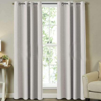 2 Panels Simple Room Darkening Curtains for Bedroom Blackout Drapes Grommet Tops