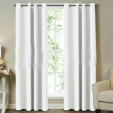 2 Panels Simple Room Darkening Curtains for Bedroom Blackout Drapes Grommet Tops