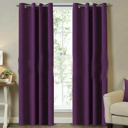 2 Panels Simple Room Darkening Curtains for Bedroom Blackout Drapes Grommet Tops 1