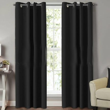 2 Panels Simple Room Darkening Curtains for Bedroom Blackout Drapes Grommet Tops