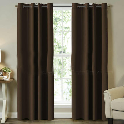 2 Panels Simple Room Darkening Curtains for Bedroom Blackout Drapes Grommet Tops 1