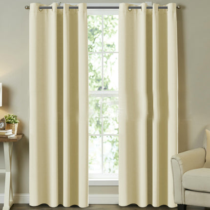 2 Panels Simple Room Darkening Curtains for Bedroom Blackout Drapes Grommet Tops 1