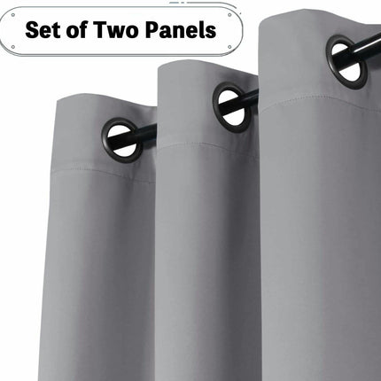 2 Panels Simple Room Darkening Curtains for Bedroom Blackout Drapes Grommet Tops 1