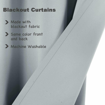 2 Panels Simple Room Darkening Curtains for Bedroom Blackout Drapes Grommet Tops 1