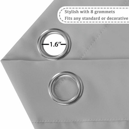 2 Panels Simple Room Darkening Curtains for Bedroom Blackout Drapes Grommet Tops