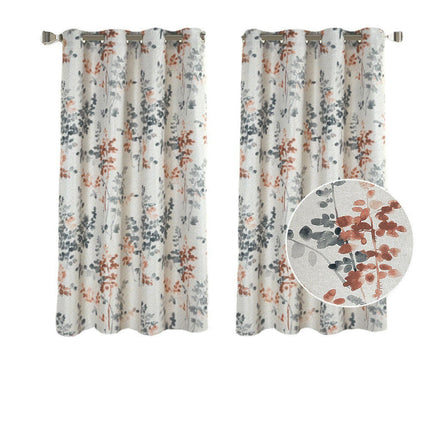 2 Panels Floral Window Curtains Darkening Light Filtering Curtain Grommet Tops