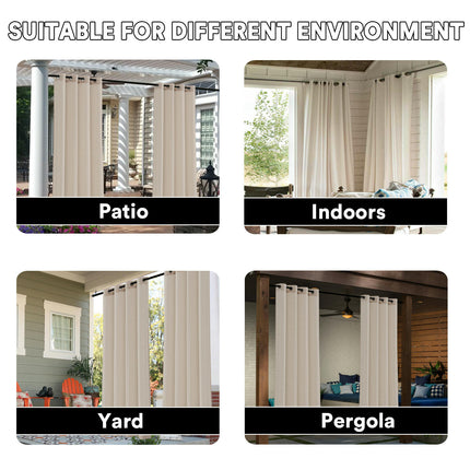 Linen Blackout Curtains 2 Panels Curtains for Living Room Bedroom Grommet Tops