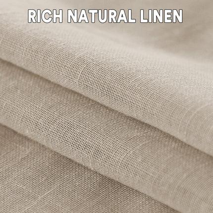 Linen Blackout Curtains 2 Panels Curtains for Living Room Bedroom Grommet Tops