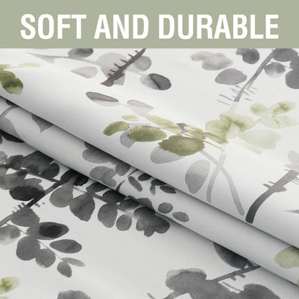 Floral Blackout Curtains 2 Panels Light Filtering Thermal Curtains Grommet Tops