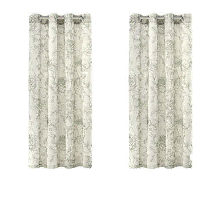 Light Filtering Curtains for Room Darkening Floral Curtain 2 Panels Grommet Tops