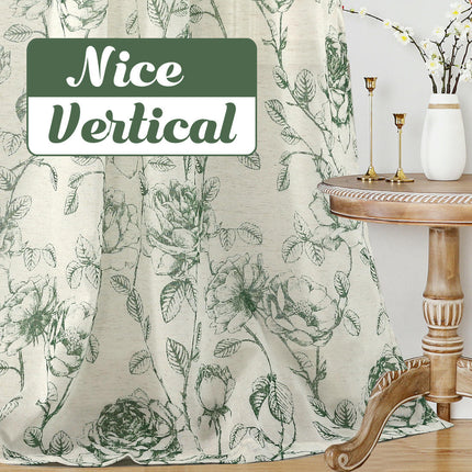 Light Filtering Curtains for Room Darkening Floral Curtain 2 Panels Grommet Tops