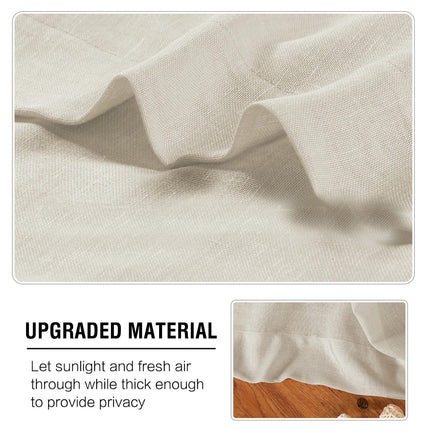 2 Panels Linen Home Sheer Window Curtains Curtain for Living Room Grommet Tops 1