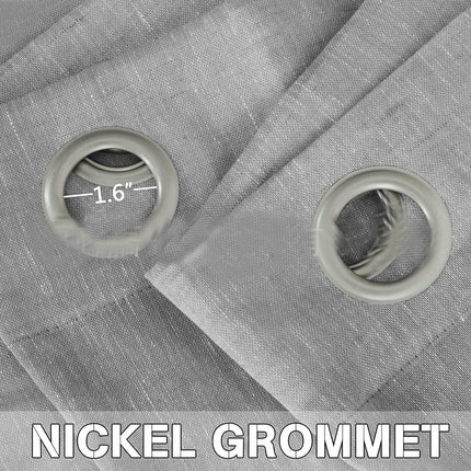 2 Panels Voile Panels Solid Color Sheer Window Curtains Drapes Grommet Tops