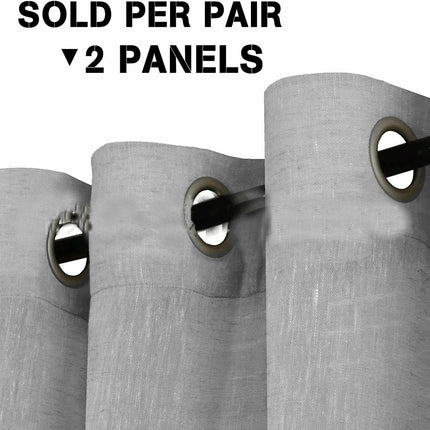 2 Panels Voile Panels Solid Color Sheer Window Curtains Drapes Grommet Tops