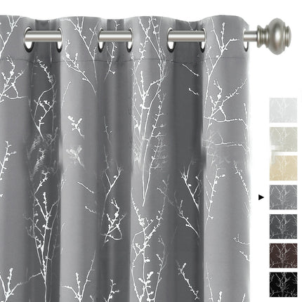 Blackout Curtains for Room Print Curtains Farmhouse Drapes 2 Panels Grommet Tops
