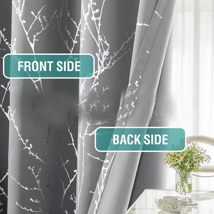 Blackout Curtains for Room Print Curtains Farmhouse Drapes 2 Panels Grommet Tops