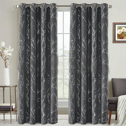 Blackout Curtains for Room Print Curtains Farmhouse Drapes 2 Panels Grommet Tops