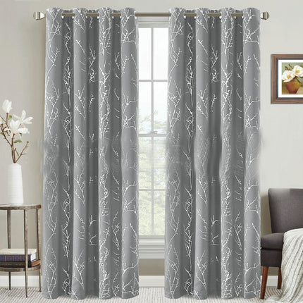 Blackout Curtains for Room Print Curtains Farmhouse Drapes 2 Panels Grommet Tops