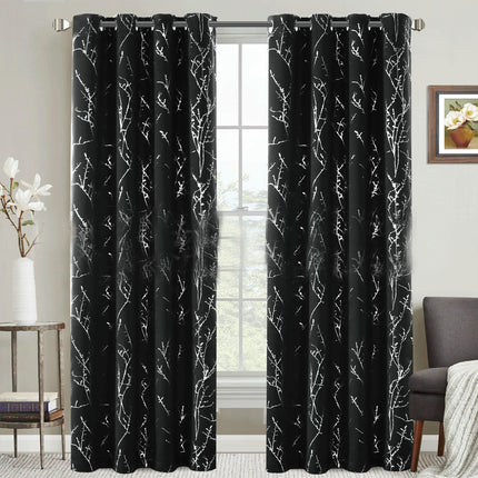Blackout Curtains for Room Print Curtains Farmhouse Drapes 2 Panels Grommet Tops