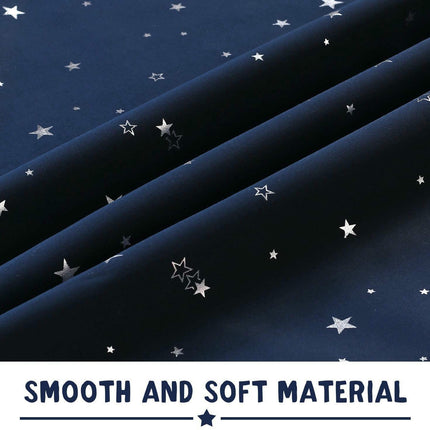 2 Panels Blackout Curtains Star Curtains, Thermal Window Curtains Grommet Tops